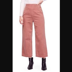 Free People Wide-leg Pants  in Mauve Pink